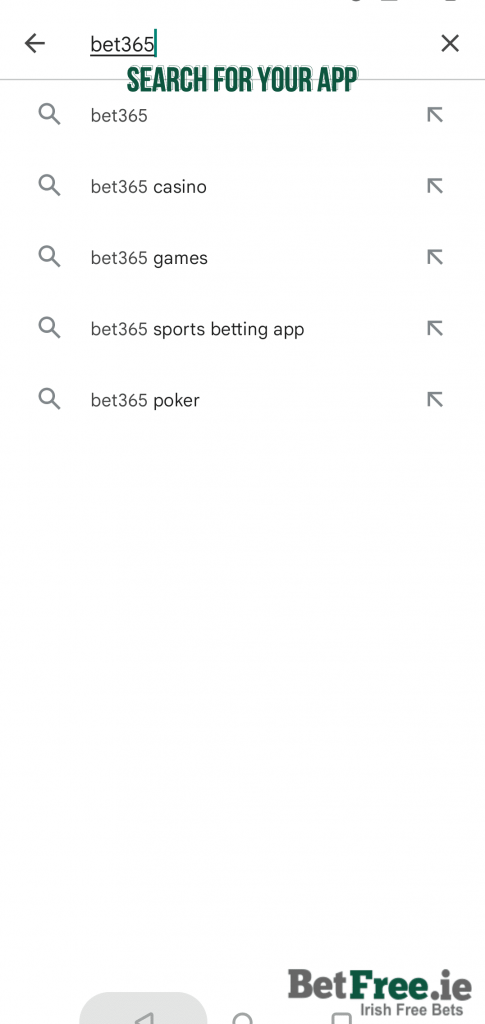 Searching for bet365's App