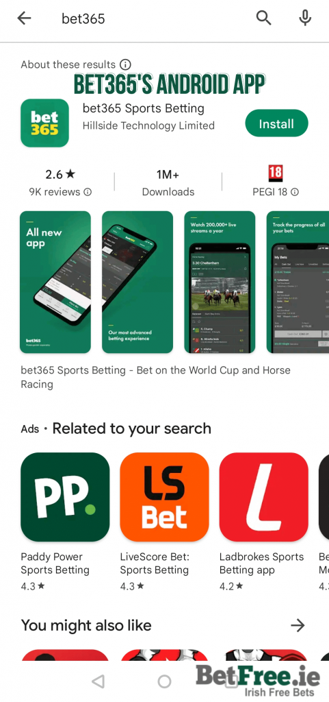 Downloading bet365's App